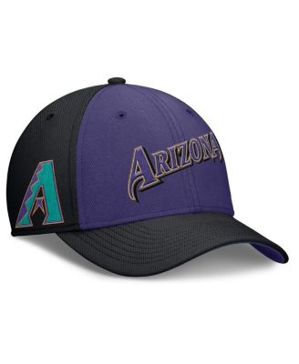 Nike - Men's  Black/Purple Arizona Diamondbacks Rise Swoosh Performance Flex Hat