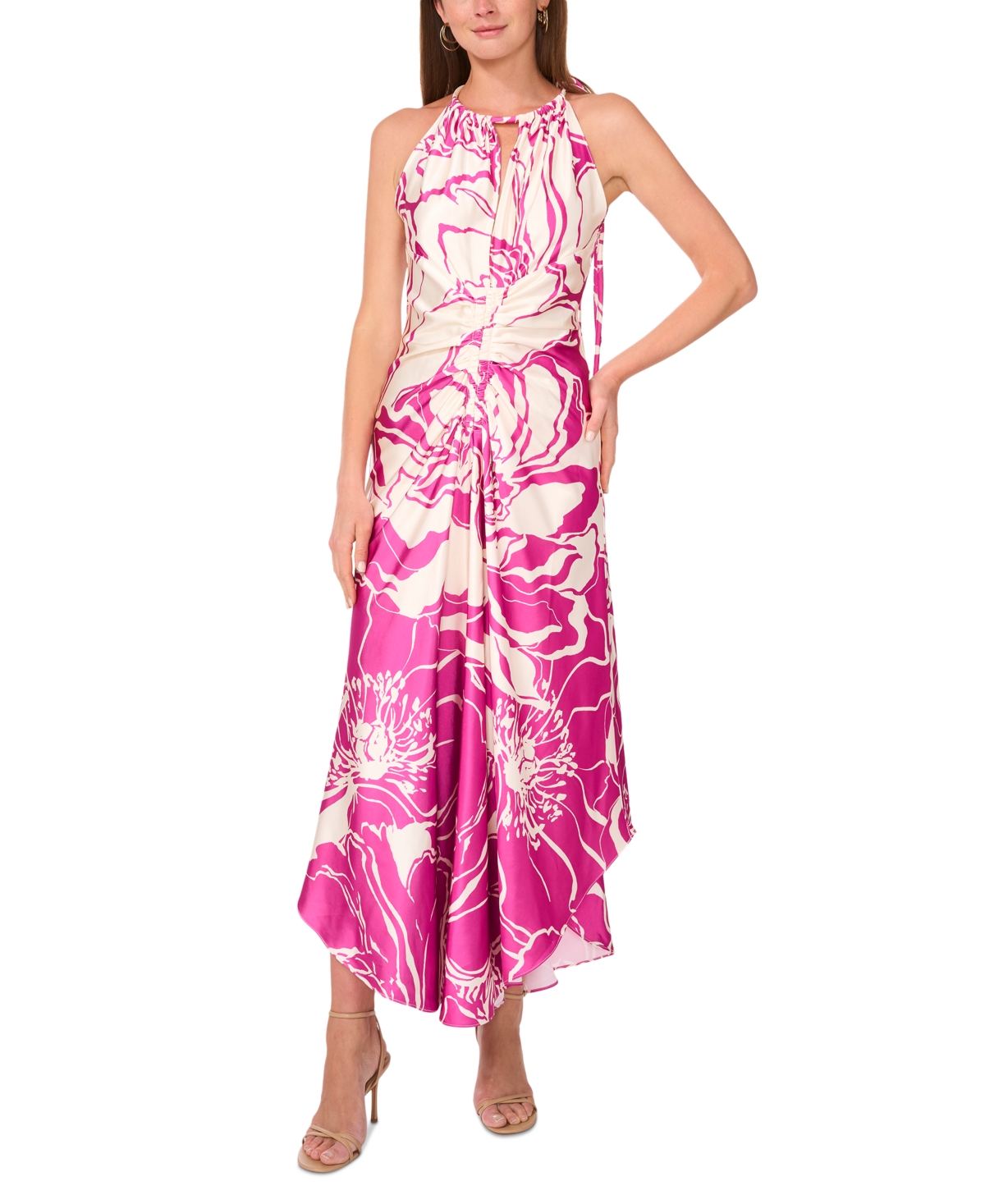 Women's The Imani Printed Asymmetric Halter Dress - Rose Violet