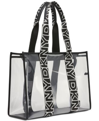 Большая прозрачная сумка-тоут DKNY Arena с подсумком