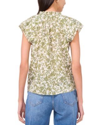 Женский хлопковый топ с оборками от Parker The Rowan с принтом рябины