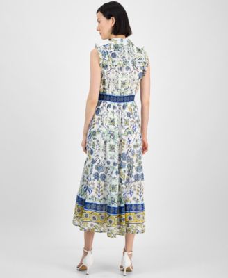 Women's Sleeveless Chiffon Midi Shirtdress