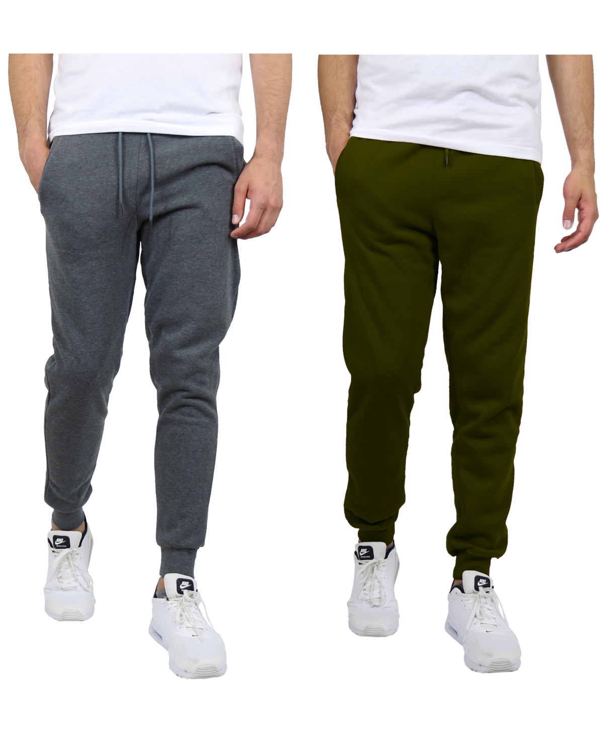 Men's 2-Pack Fleece-Lined Jogger Sweatpants - Red, Olive