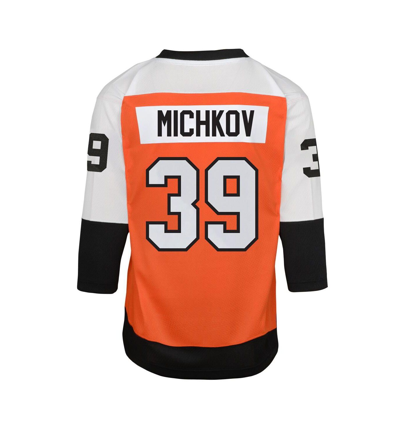 Детский топ Outerstuff Matvei Michkov Orange Philadelphia Flyers Home Replica Player Jersey — фото 2
