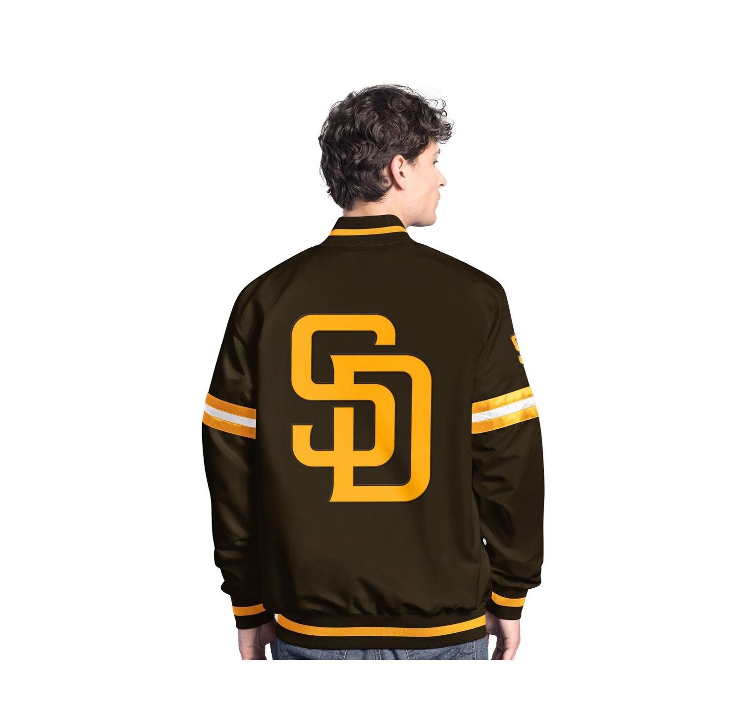 Men's Brown San Diego Padres Scout Full-Snap Varsity Jacket