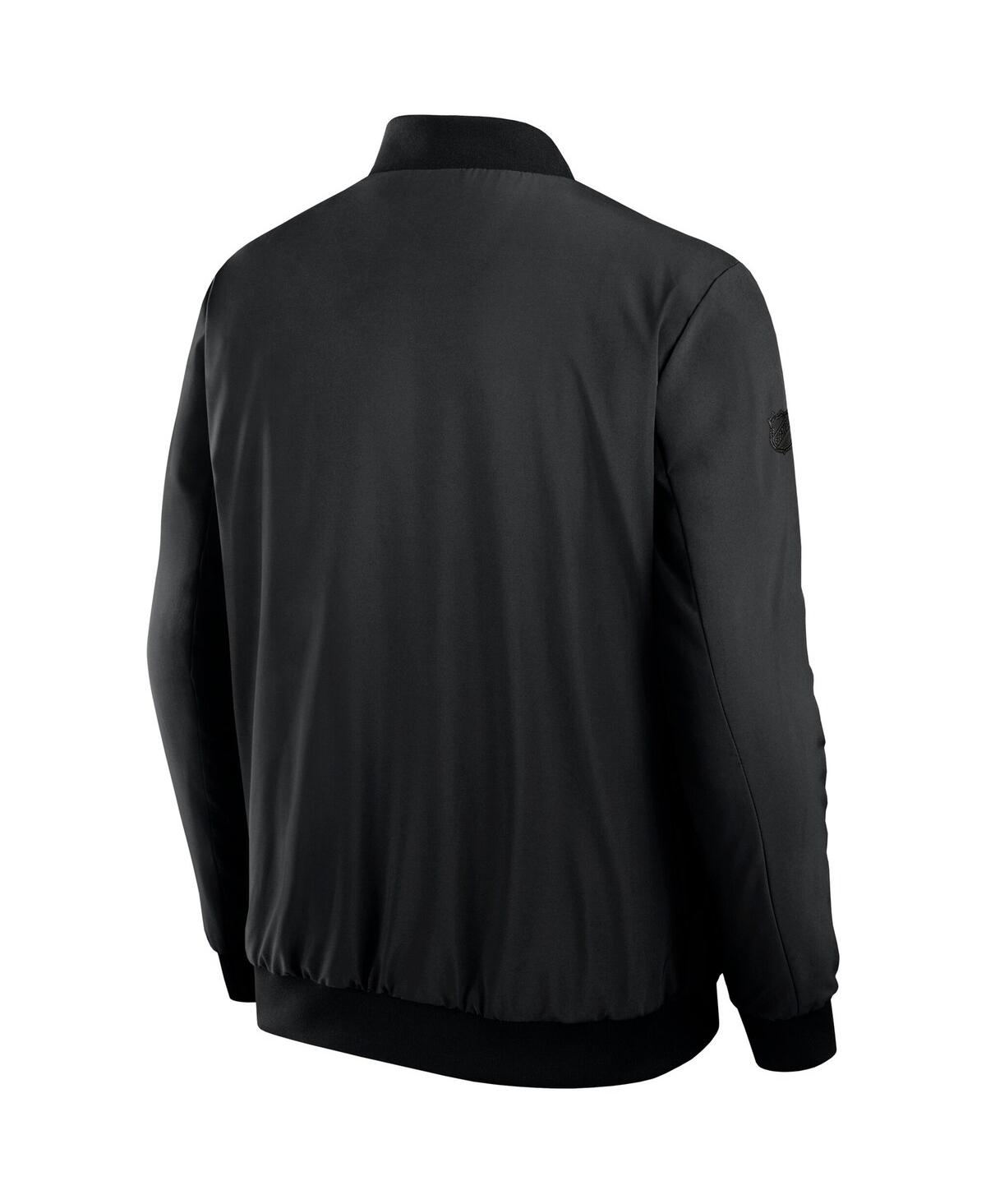 Fanatics Men's Black Philadelphia Flyers Authentic Pro Road Full-zip Bomber Jacket In Black