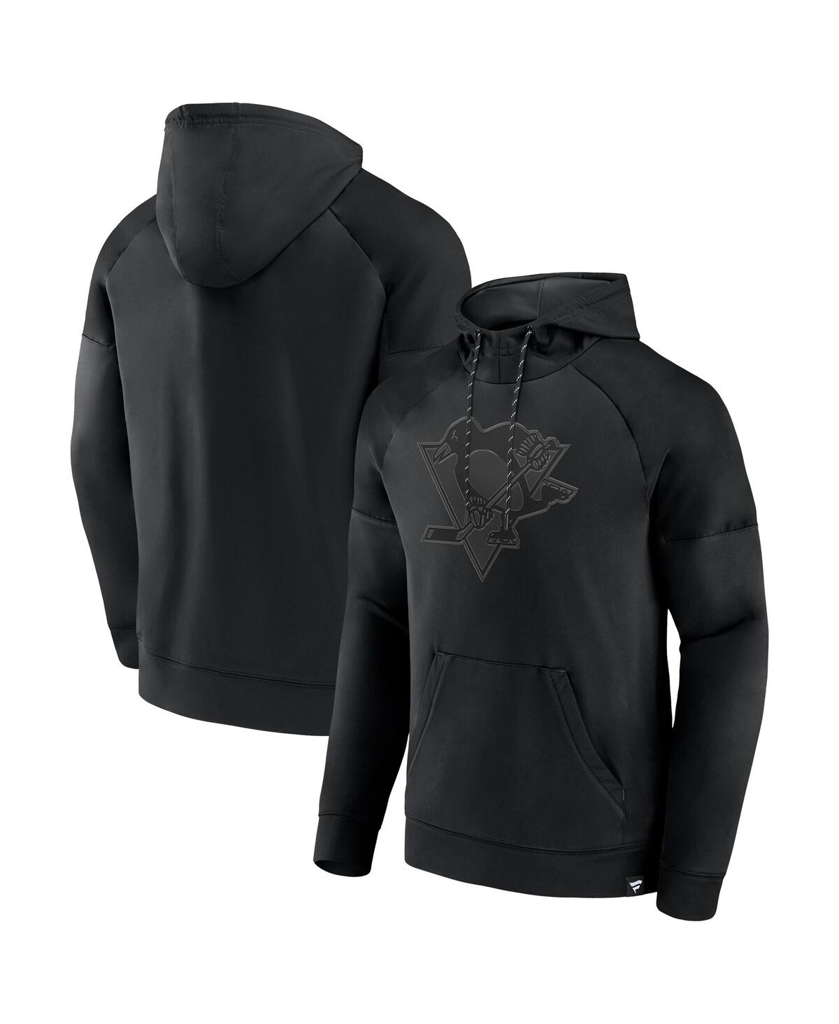 Fanatics Men's Boston Bruins Black Ice Defender Raglan Pullover Hoodie In Black