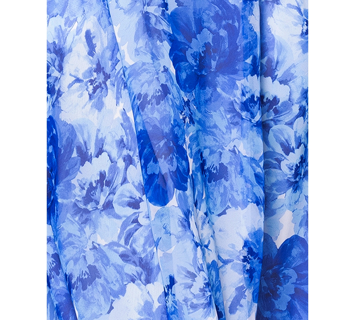 Betsy & Adam Women's Floral V-neck Ruched-waist Gown In Blue,white