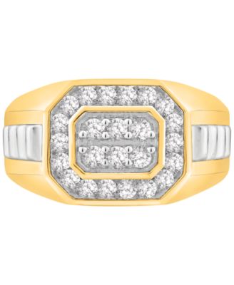 Men's Diamond Octagon Cluster Ring (1/2 ct. t.w.) in 10k Gold