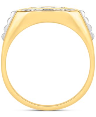 Men's Diamond Octagon Cluster Ring (1/2 ct. t.w.) in 10k Gold