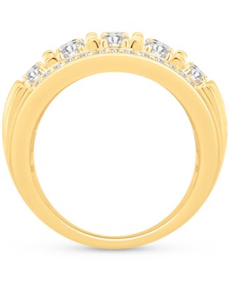 Men's Diamond Multirow Polished Statement Ring (3 ct. t.w.) in 10k Gold