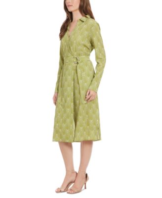 Миниатюрное платье с искусственным запахом и принтом от London Times