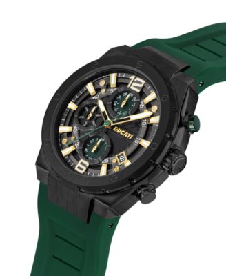 Men's Dress Sport Green Silicon Watch, 43.5mm
