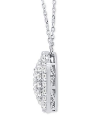 Lab-Grown Diamond Cushion Cluster 18" Pendant Necklace (2 ct. t.w.) in Sterling Silver or 14k Gold-Plated Sterling Silver