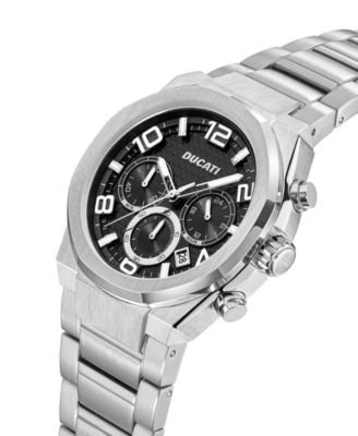 Men's Dress Sport Silver Stainless Steel Watch, 43.5mm