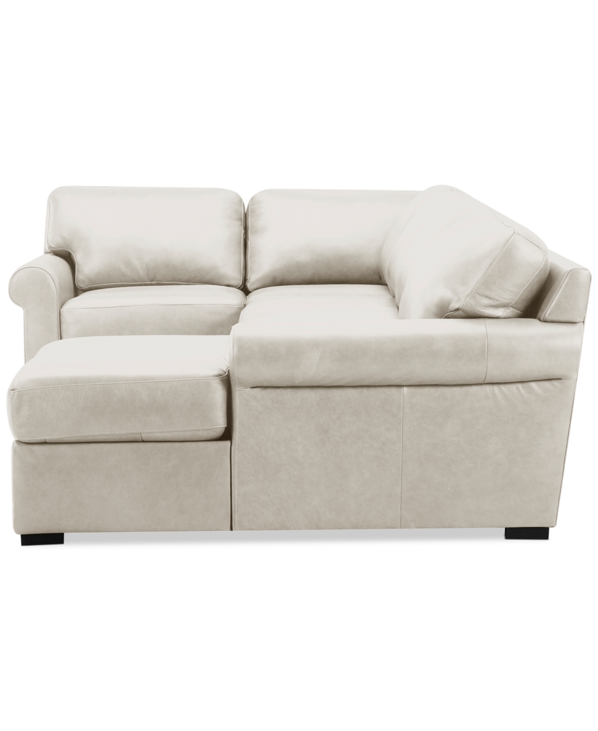 Macy's Radley Roll Arm 139" 4-pc. Leather Square Corner Chaise Sectional, Exclusively At