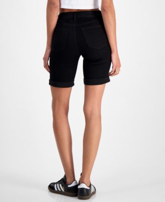 Juniors' Cuffed Hem Bermuda Denim Shorts