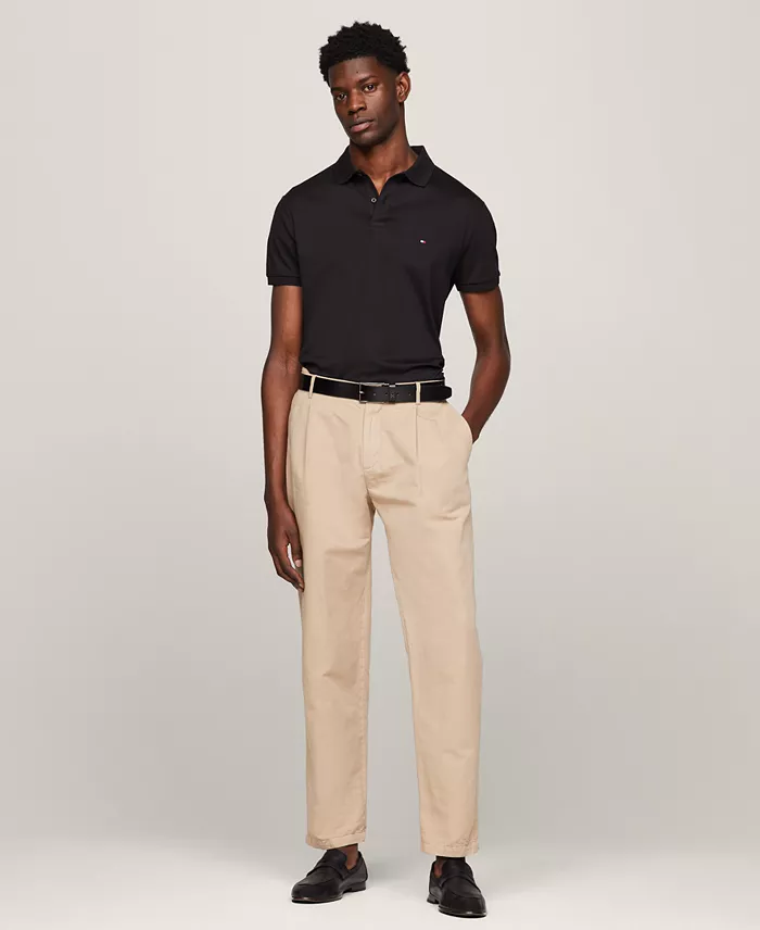 Men's Regular-Fit Smooth Touch Liquid Cotton Collar Stripe Polo Shirt - thumbnail 4