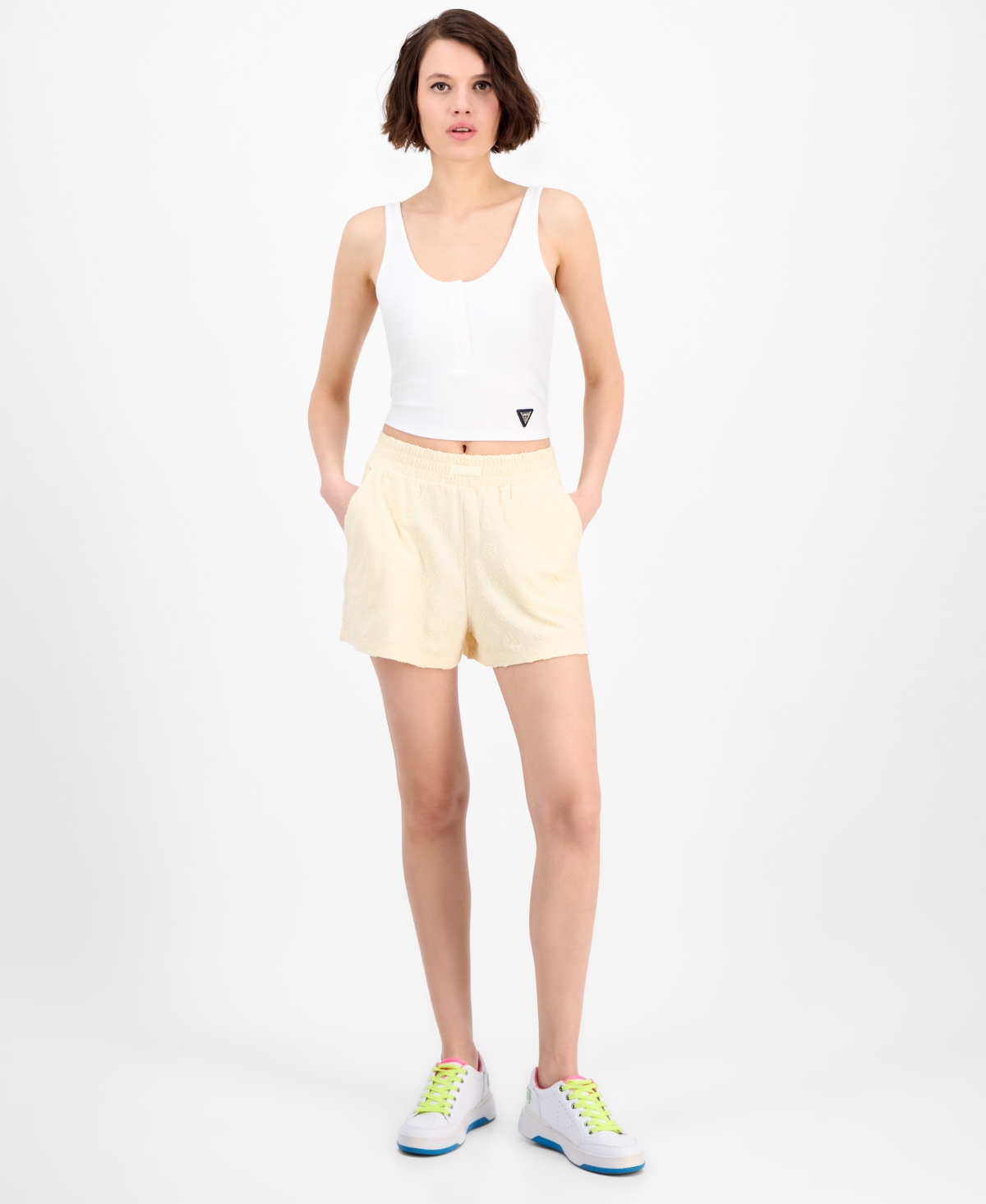 Women's Peony Jacquard Pull-On Shorts - Peony Jacquard Vanilla