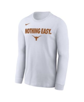 Nike - Men's White Texas Longhorns 2025 On-Court Bench Long Sleeve T-Shirt
