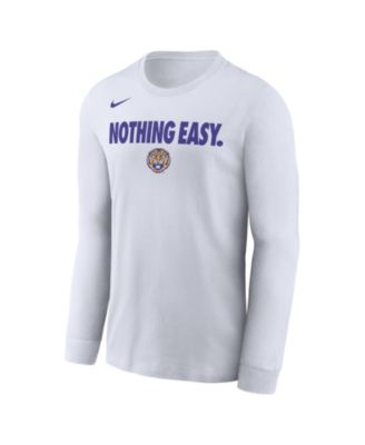 Nike - Men's White Lsu Tigers 2025 On-Court Bench Long Sleeve T-Shirt