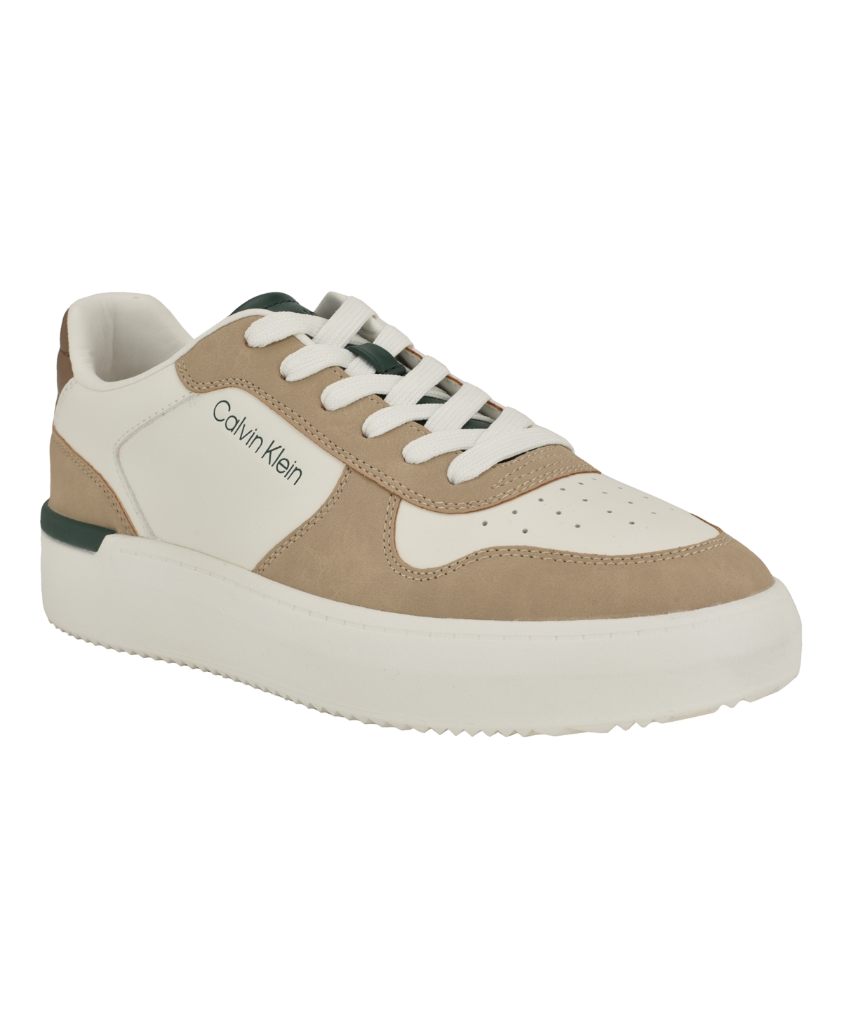 Calvin Klein Men's Brayton Casual Lace-Up Sneakers - Light natural, Green