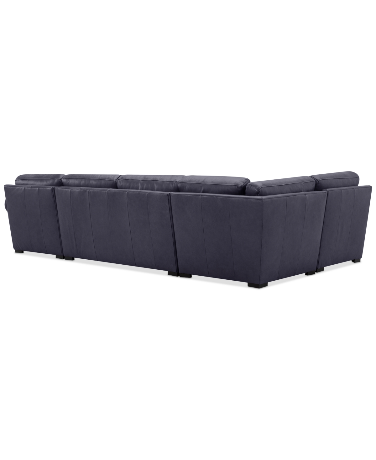 Macy's Radley Roll Arm 139" 4-pc. Leather Square Corner Chaise Sectional, Exclusively At