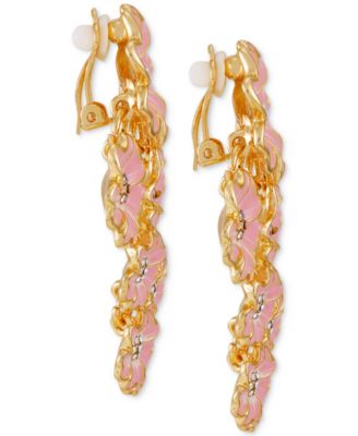 Эффектные серьги-клипсы GUESS с цветочной гроздью из Паве в золотистых тонах