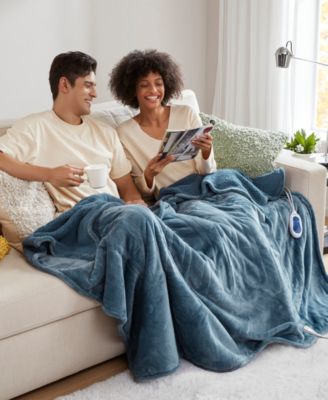 Microlight Electric Reversible Plush to Berber Throw, 60" x 70"