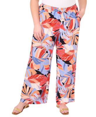 Женские широкие брюки Vince Camuto с тропическим принтом и завязками на талии, XS-3X