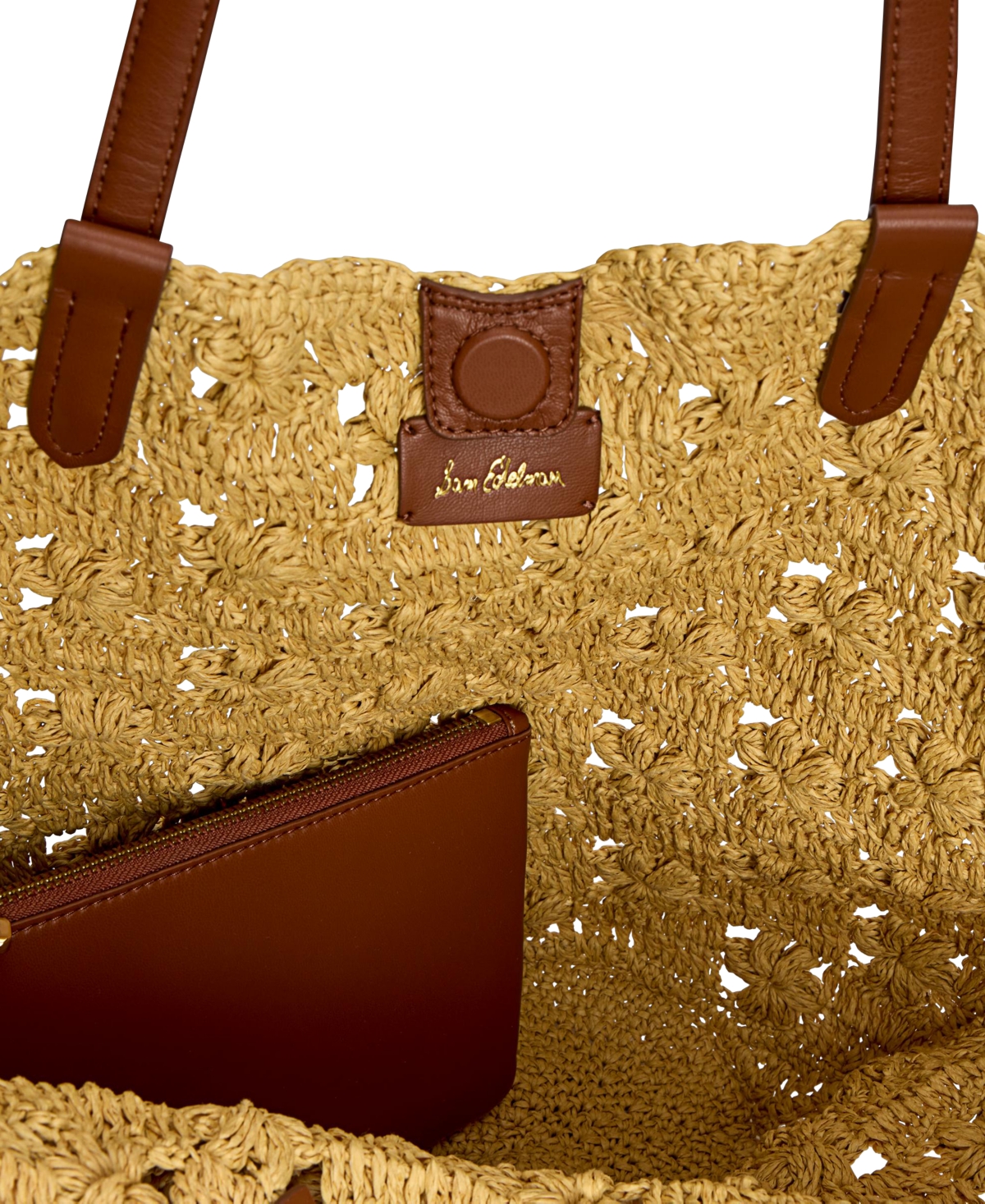 Shop Sam Edelman Layla Floral Raffia Fan Tote In Natural