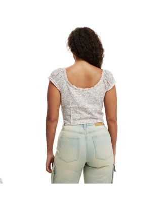 Женский топ Kara с коротким рукавом ИЗ ХЛОПКА