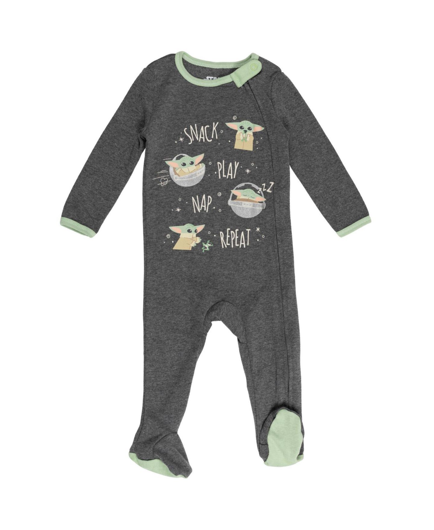 Комплекты The Mandalorian Star Wars Yoda Bodysuits Sleep N' Play Pants Hat and Bibs 8 Piece Outfit Set для мальчиков-малышей, цвет: Белый / Зелёный — фото 7