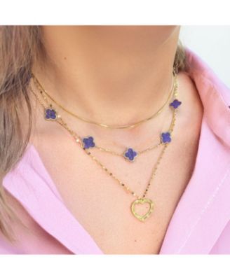 Shimmer Open Heart Necklace 14K Gold