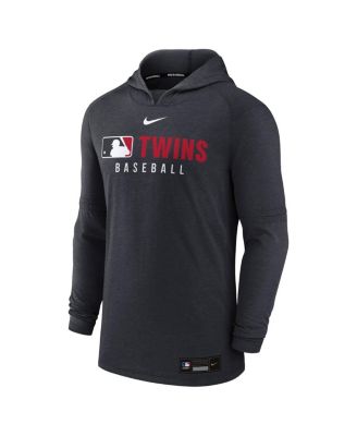 Men's Heather Black Minnesota Twins Authentic Collection Tri-Blend Performance Pullover Hoodie