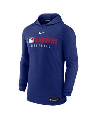 Men's Heather Royal Texas Rangers Authentic Collection Tri-Blend Performance Pullover Hoodie