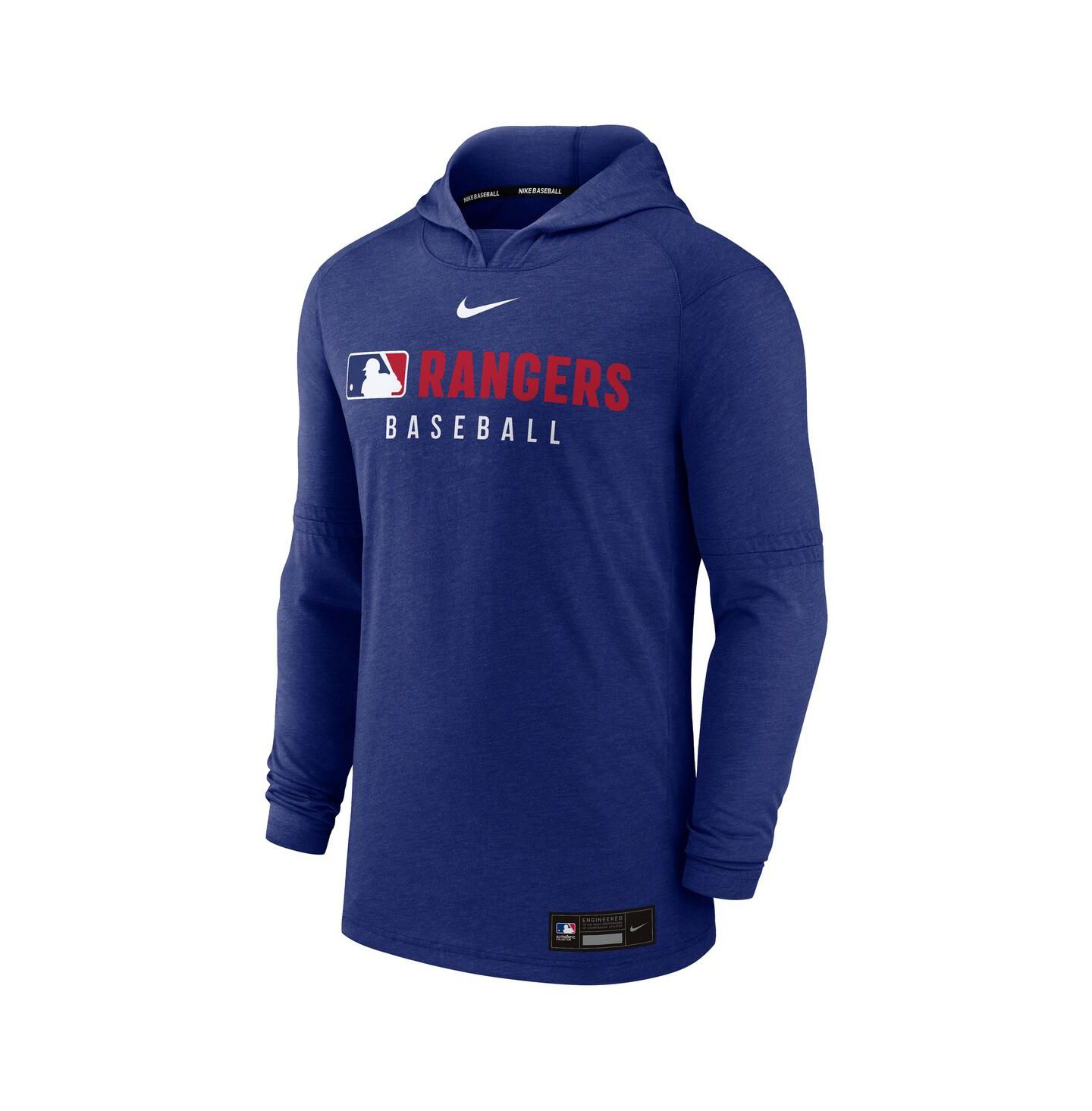 Мужское худи Nike Heather Royal Texas Rangers Authentic Collection Tri-Blend Performance Pullover — фото 3