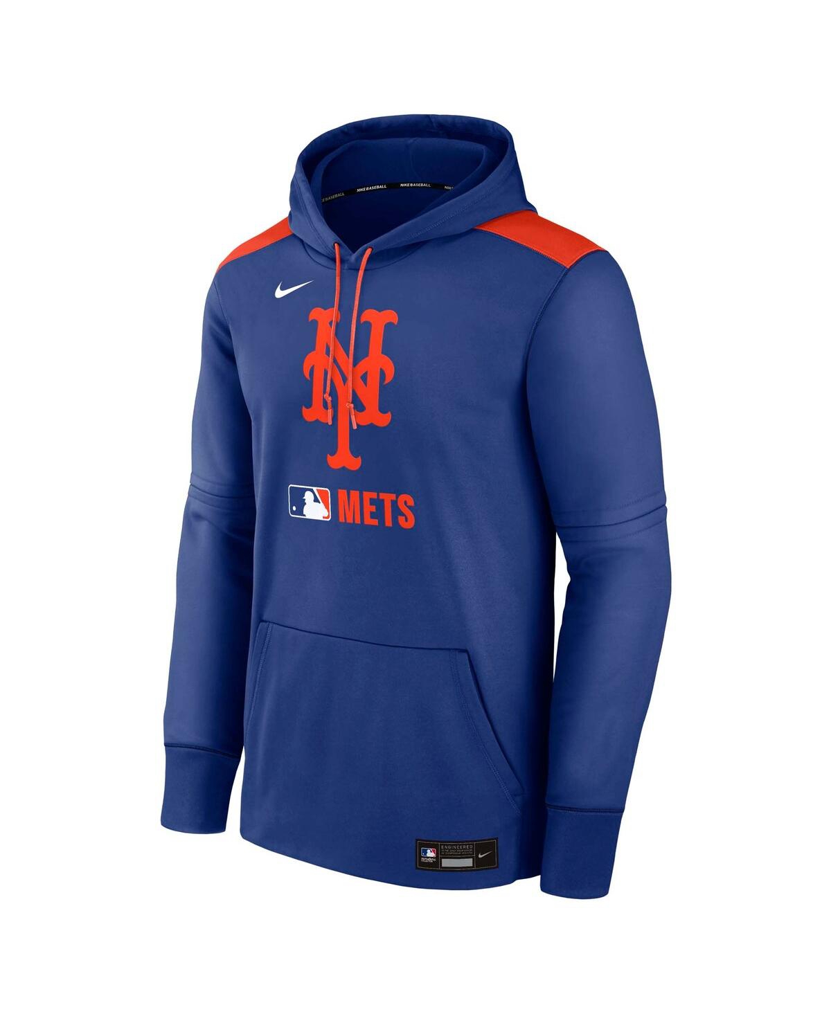 NIKE MEN'S ROYAL NEW YORK METS AUTHENTIC COLLECTION PERFORMANCE PULLOVER HOODIE 
