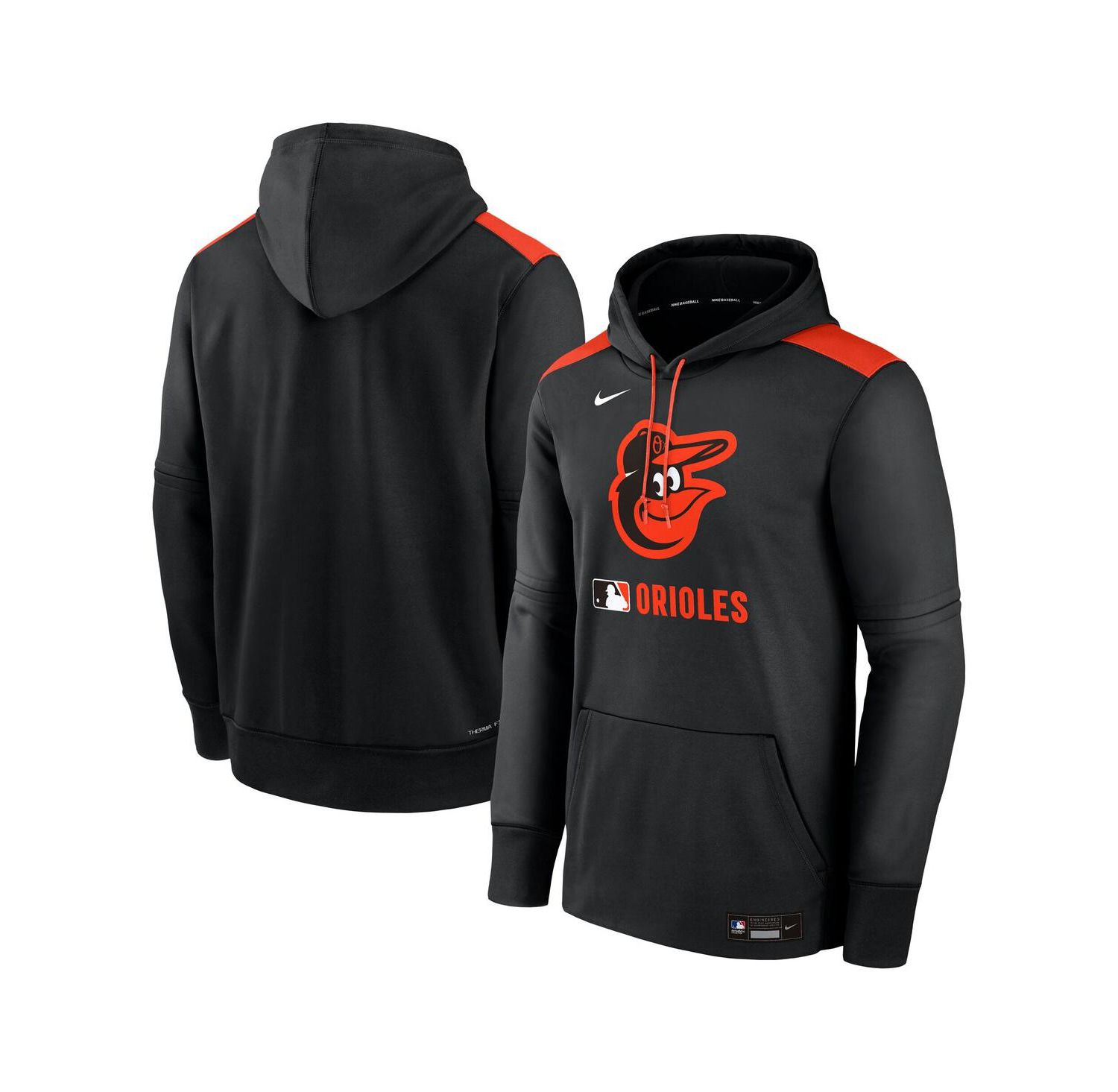 Men's Black Baltimore Orioles Authentic Collection Performance Pullover Hoodie