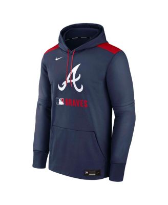 Men's Navy Atlanta Braves Authentic Collection Performance Pullover Hoodie