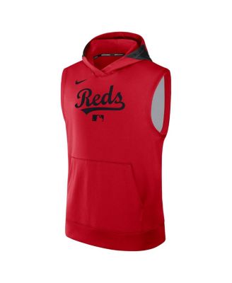 Men's Red Cincinnati Reds Authentic Collection Performance Sleeveless Pullover Hoodie