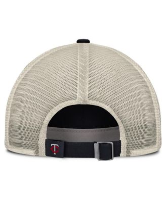 Мужская темно-синяя кепка Nike из натуральной кожи Minnesota Twins Cooperstown Collection Club Trucker с регулируемой посадкой