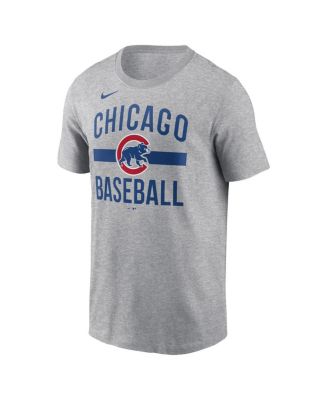 Мужская футболка Nike Heather Grey Chicago Cubs с выгнутыми краями