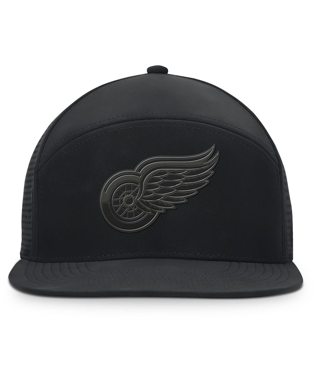 Fanatics Men's Black Detroit Red Wings Front Office Adjustable Hat In Black