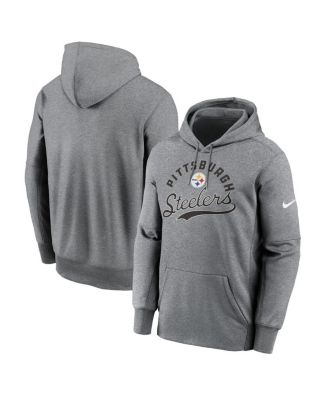 Nike - Men's Heather Gray Pittsburgh Steelers Performance Fleece Pullover Hoodie