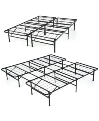 King Size Folding Steel Platform Bed Frame for Kids and Adults-King Size