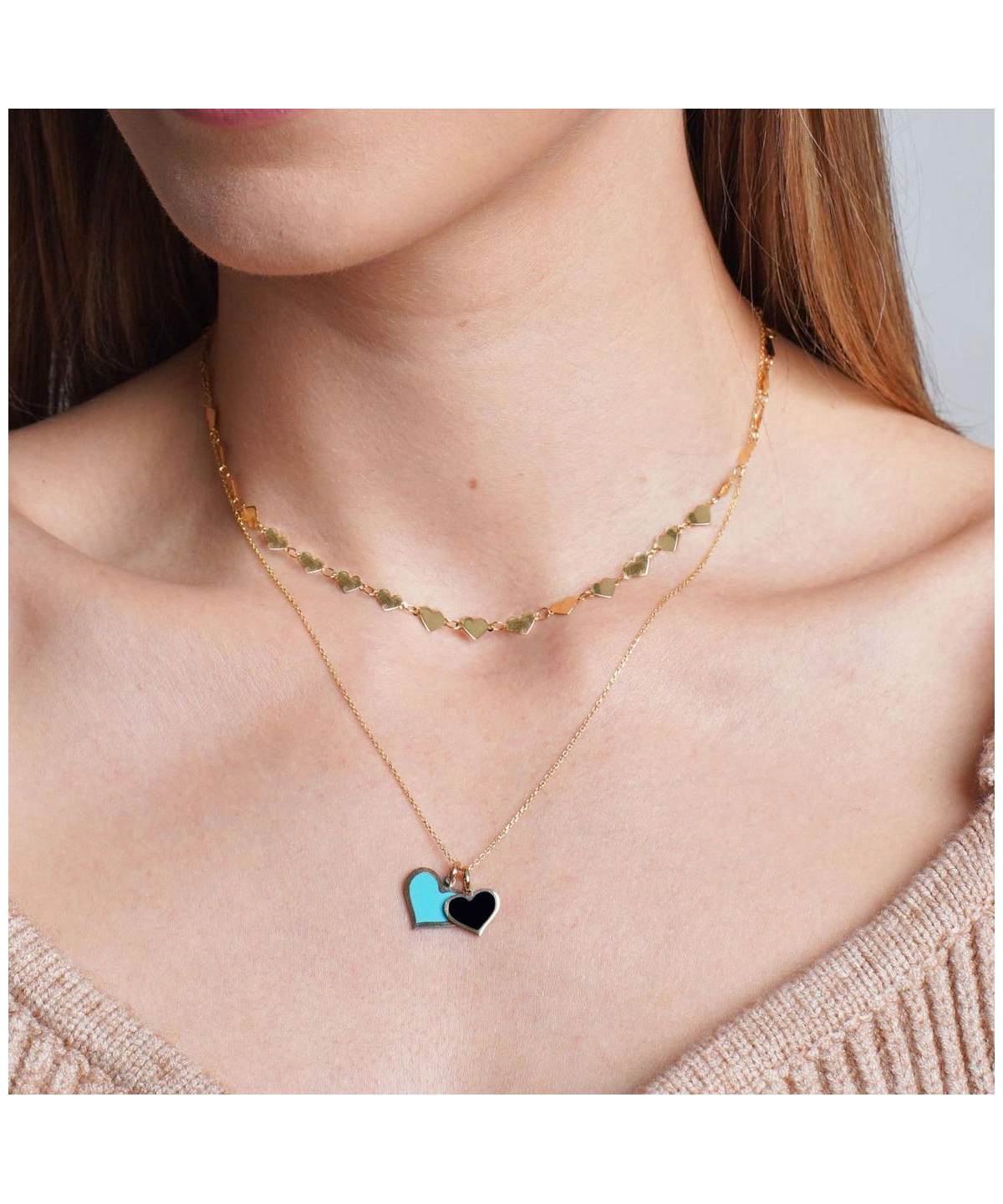 The Lovery Onyx Heart Charm 14K Gold millimeters