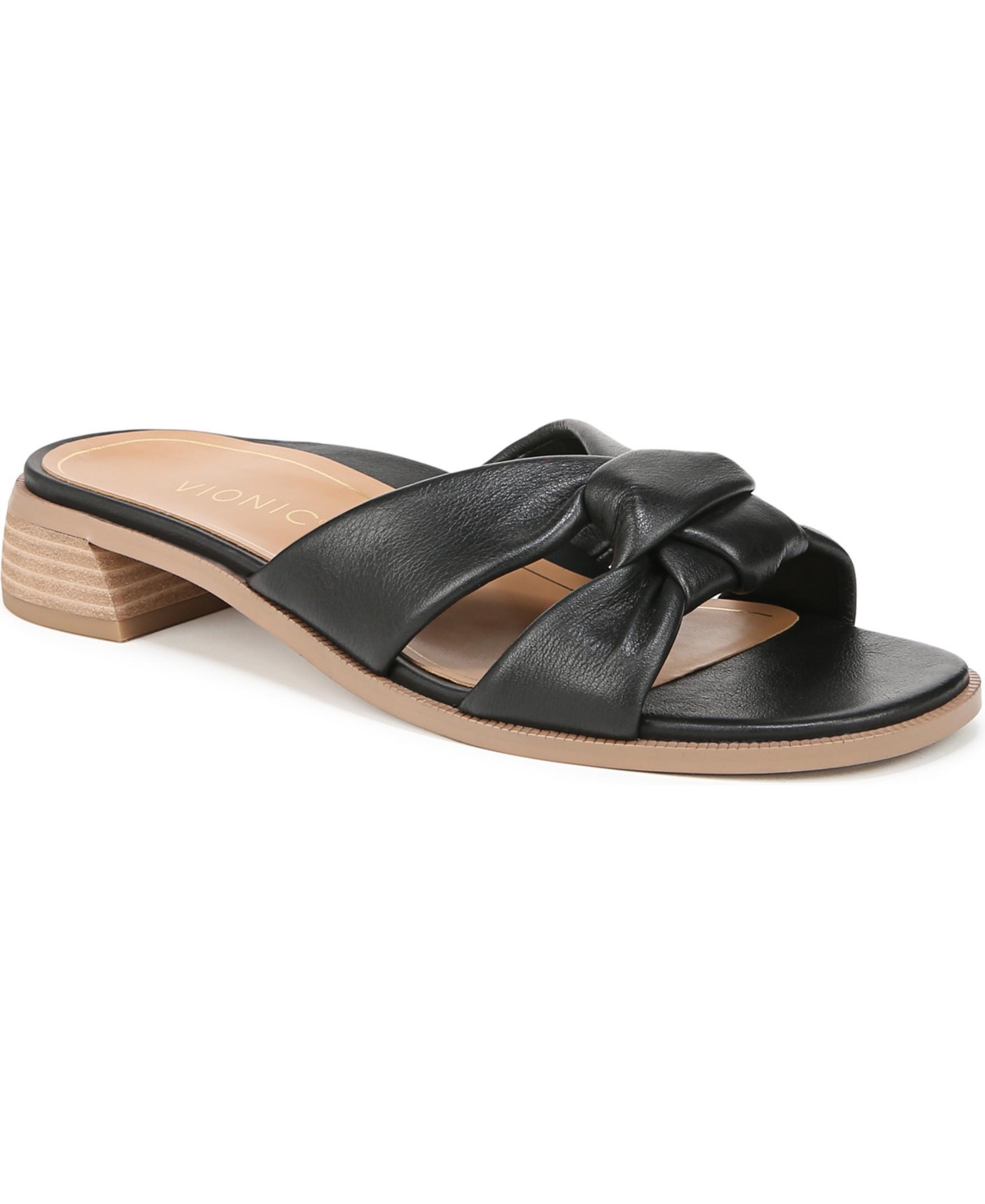 Womens Mabel Slide Sandals - Gold leather