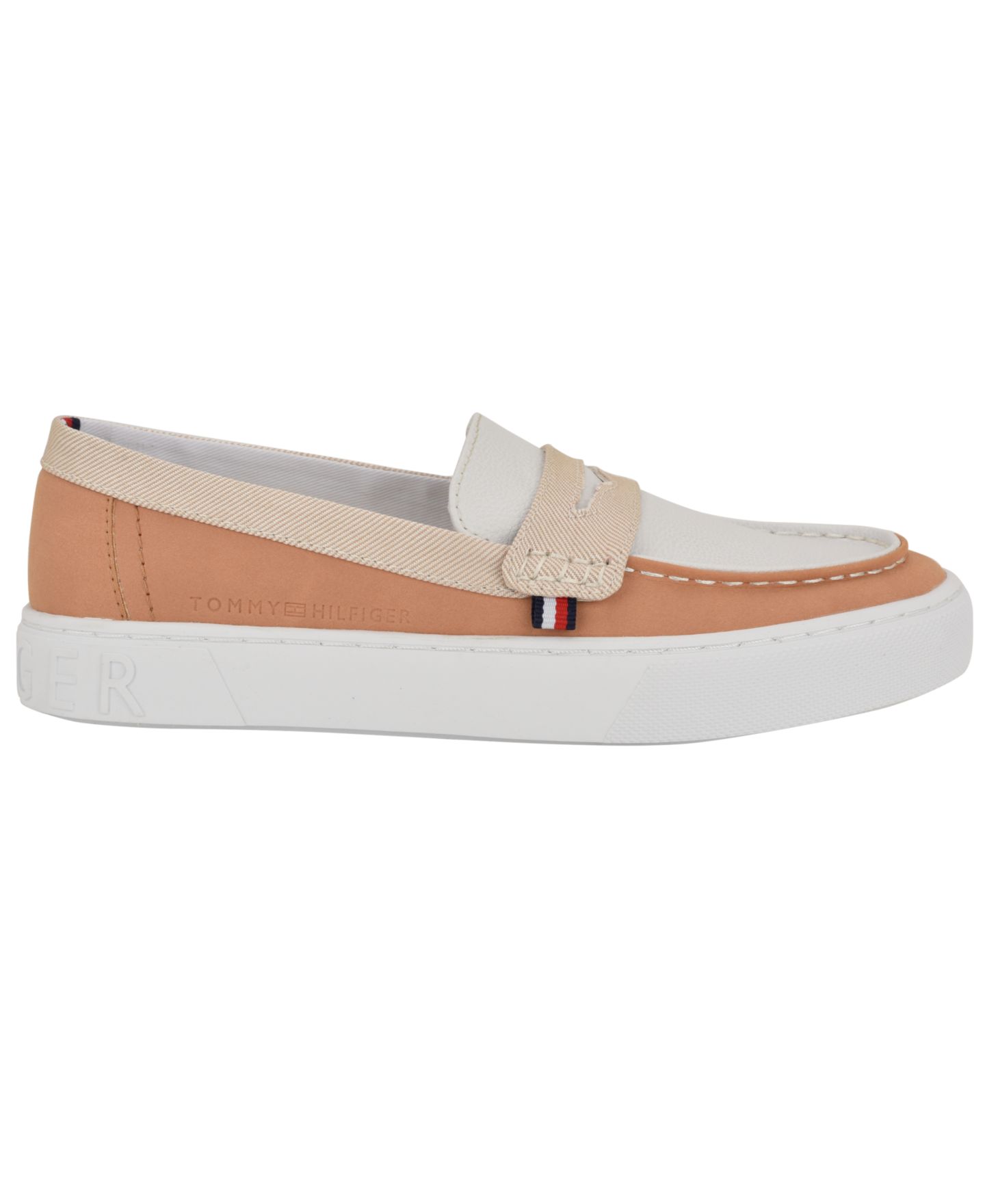 Женские туфли Tommy Hilfiger Walees Sporty Slip-On Penny, цвет: Коньячный / Белый — фото 2