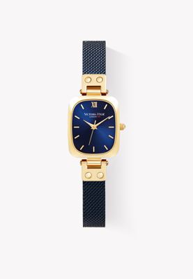 Women's Watch 22×26mm Rectangle Mother-of-pearl or Brushed Sunburst Dial Victoria Hyde - Blue