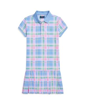 Big Girls Plaid Mesh Polo Dress